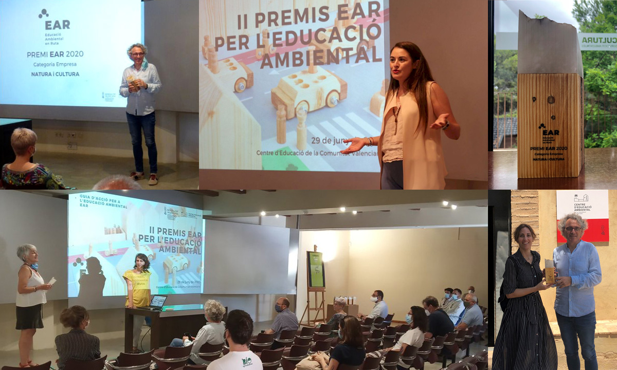 Fotos del acto de entrega de los II Premios EAR por la Educación Ambiental. Natura y Cultura obtuvo el premio en la categoría de empresa de educación ambiental.